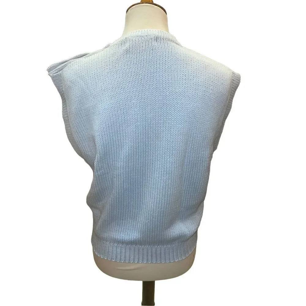 The Eagles Eye Vintage Light Blue Sleeveless Sweater Size Medium